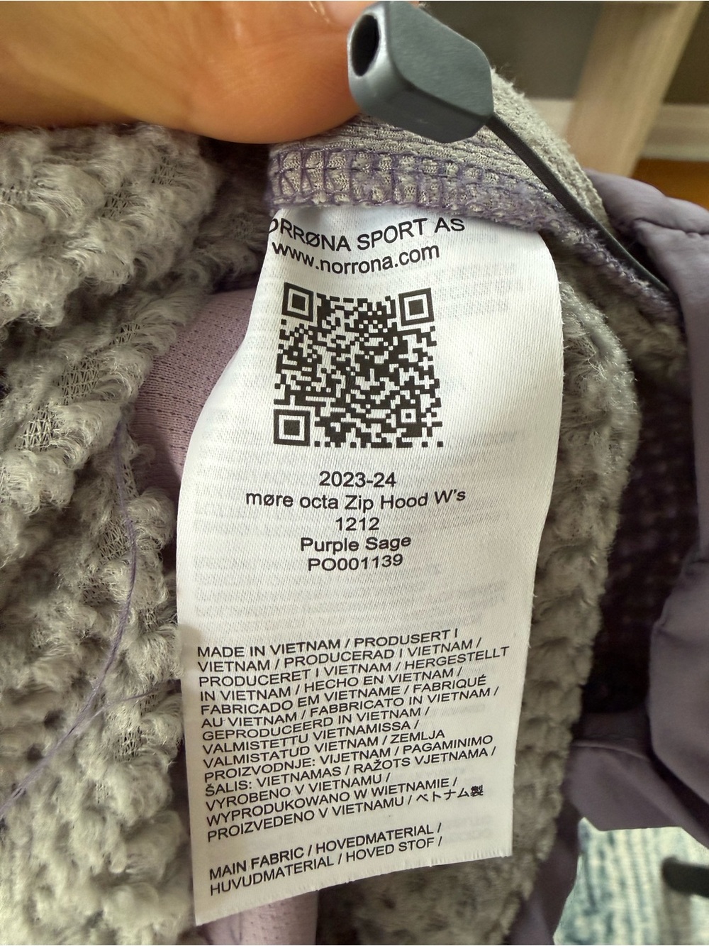 Norrona more Octa zip purple sage half zip pullover with draw string waist - Picture 6 of 6